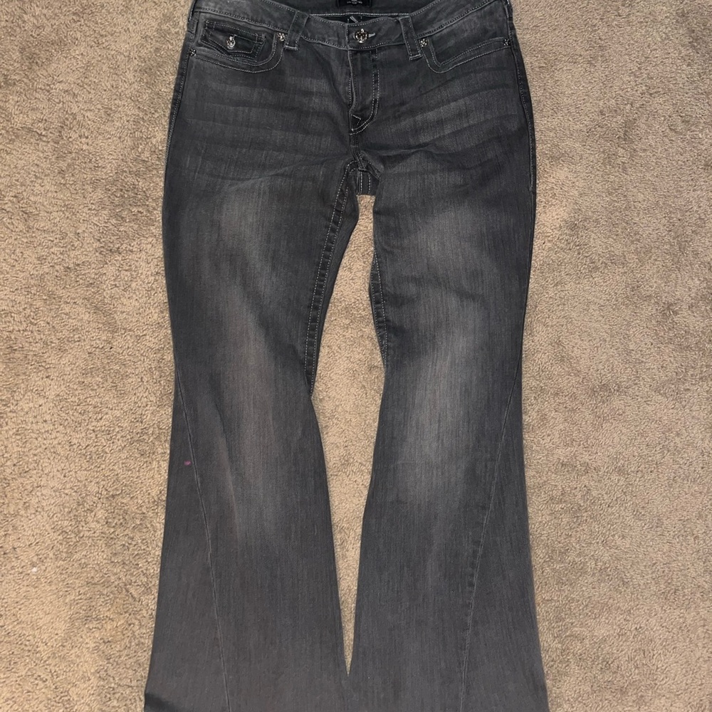 True Religion Dark Gray Flare Jeans